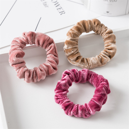 Cross-border new style simple European and American velvet versatile hair ring elastic elastic band seamless large intestine ring women's head accessories