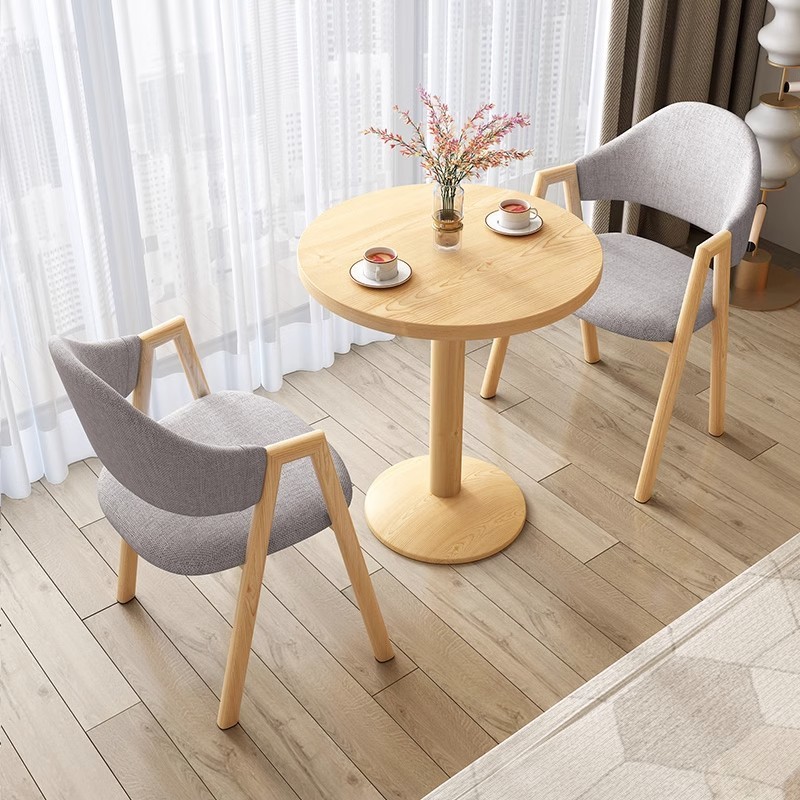 Mesa redonda de balcón mesa de té simple mesa de negociación tienda de té de leche oficina mesa de recepción casual silla mesa de comedor combinada