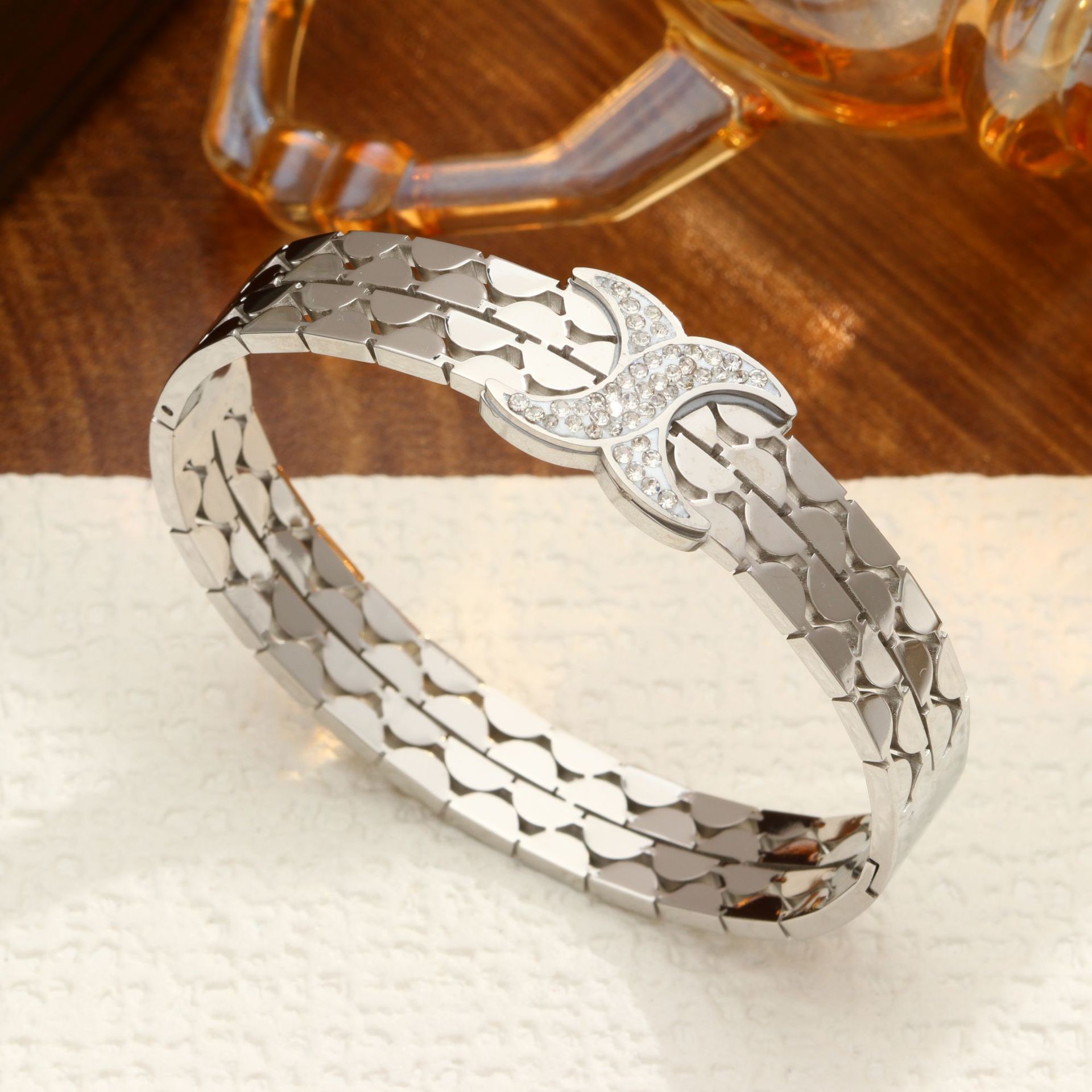 Cross set diamond-steel color