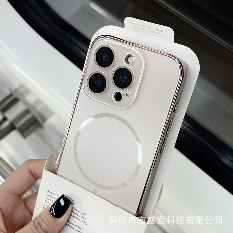 iPhone17promax用ケース、AGナノマット仕上げ、細い円形磁気吸着、電気メッキ、Apple16保護ケース15対応|undefined