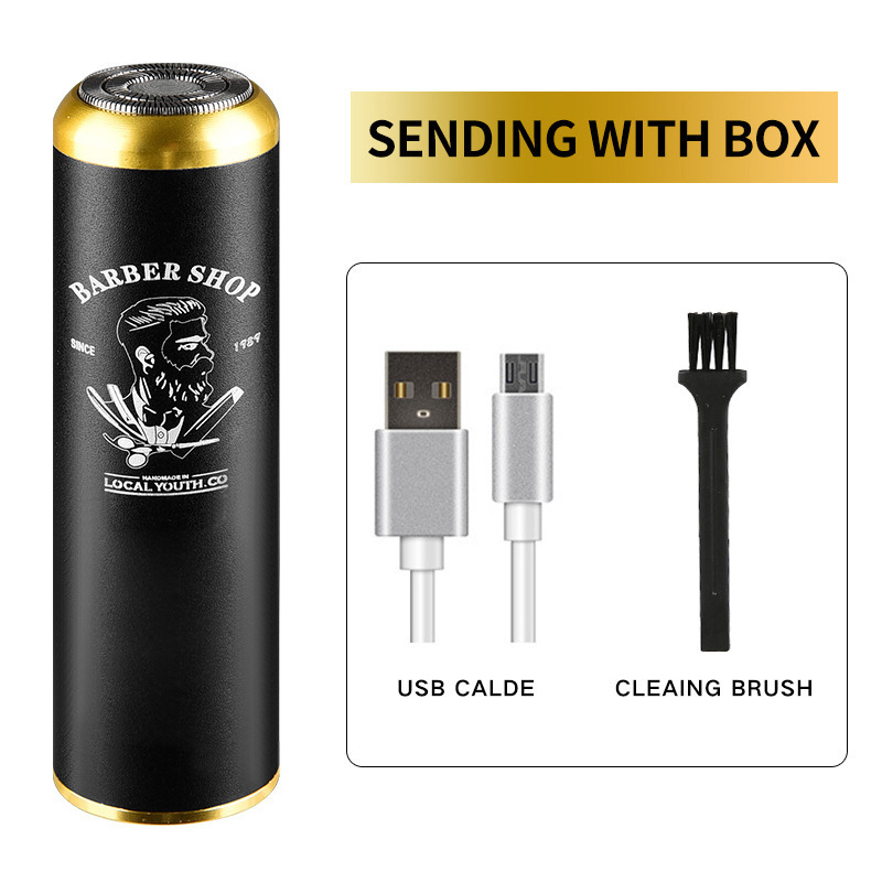 Afeitadora eléctrica transfronteriza, afeitadora portátil recargable, pistola de acero pequeña para hombre, Douyin, tres cabezales súper limpios