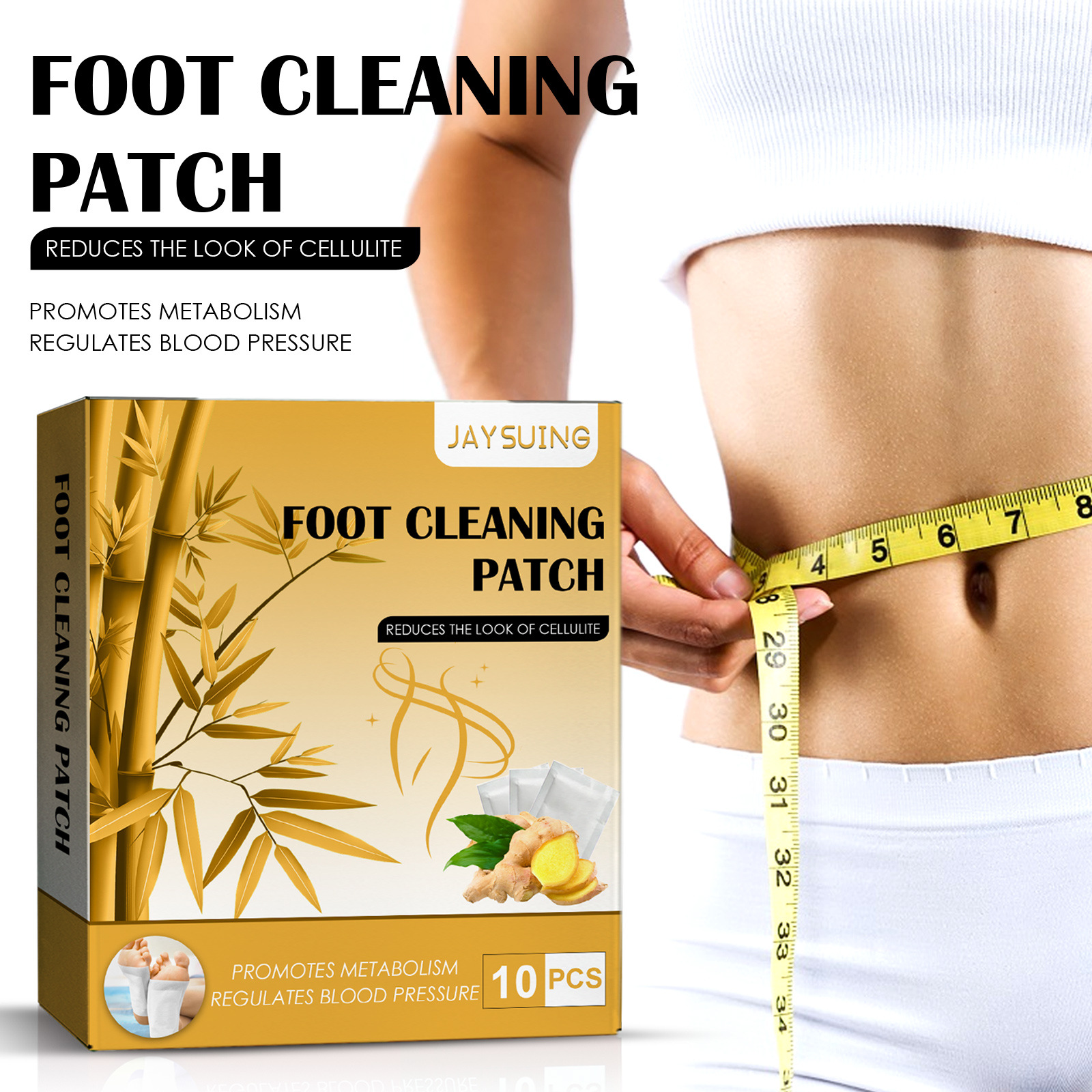 Jaysuing Patch de pied modelant le corps au gingembre pour les personnes paresseuses, relaxant et raffermissant le corps, les muscles des cuisses, la taille et_voghion.com