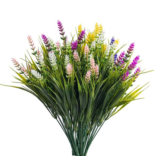 Amazon Cross-border Artificial Green Plants Artificial Wheat Ear Plastic Flowers Outdoor Exhibition Green Landscape Fake Flower Decor Wholesale