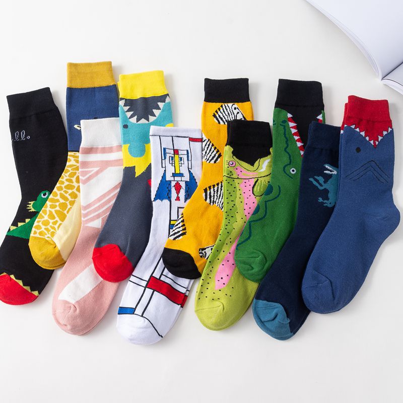 Unisex Crew Socks Breathable Cotton Mid Calf Robot Personality_voghion.com