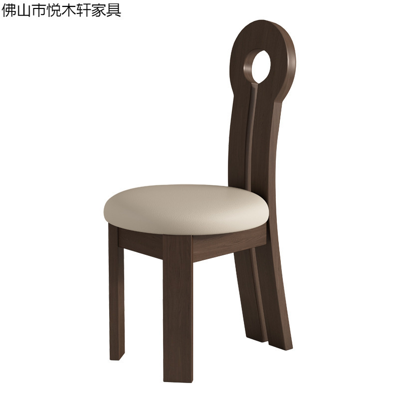 人鱼实木餐椅家用餐厅酒店椅子设计师靠背椅法式中古餐桌椅|undefined
