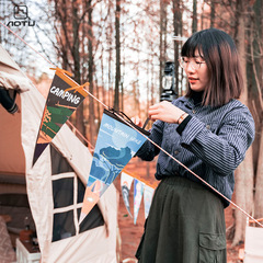 Concave and convex camp flag outdoor camping equipment camping tent atmosphere flag scene layout triangle color AT6431 wholesale