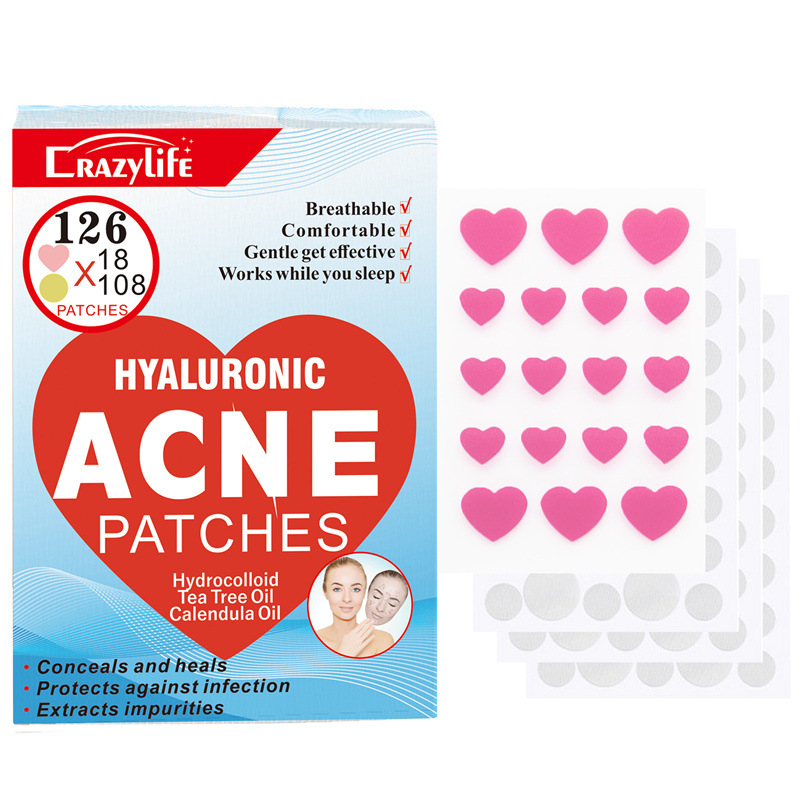 Patchs acne all'acido ialuronico a forma di cuore rosa_voghion.com