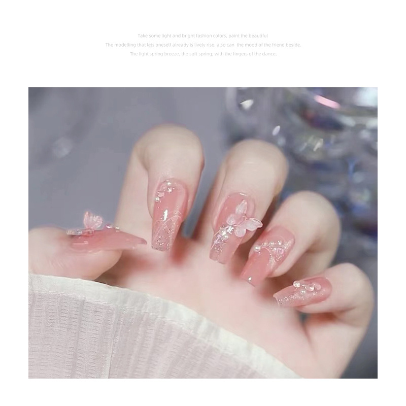 Clavo diamante joyería al por mayor Internet celebridad princesa exótica mariposa blanca Rosa spanite perla cadena Shell rhinestone