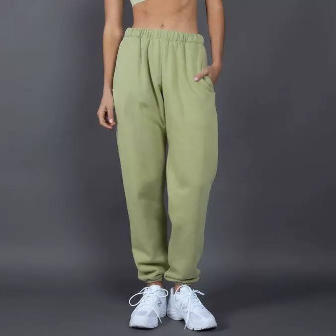 新款400G加绒加厚运动休闲长裤欧美男女宽松大码秋冬纯色束脚裤子