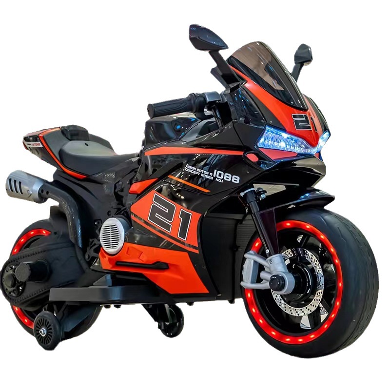 Electric motorcycle with seat for double