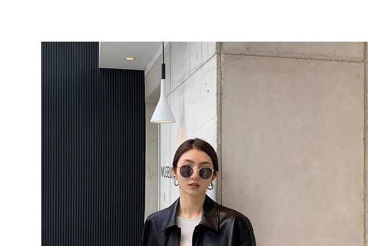 Women's Leather Jacket Black Retro Style Fashion Autumn Top_voghion.com