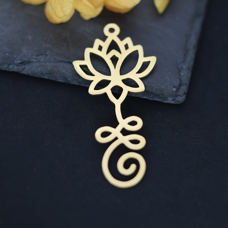 Lotus Unalome Yoga Necklace Symbolizing Yoga Spirit Jewelry Lotus Pendant DIY Jewelry Accessories