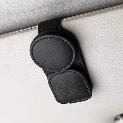 Cross-Border Car Glasses Clip, Car Glasses Holder, In-Car Sun Visor Storage Box, Car Sunglasses Clip, Multi-Functional Card Holder (Car Glasses Clip/Bill Clip) - black
