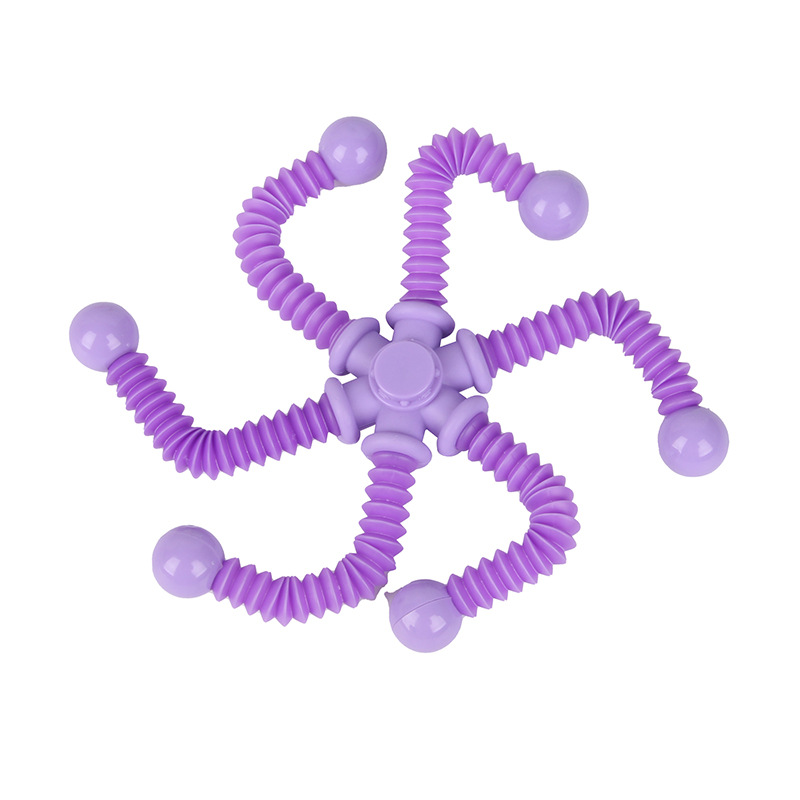 Vent red tubo dedo giroscopio juguete al por mayor Nueva deformación descompresión luminosa giroscopio cadena rotación descompresión