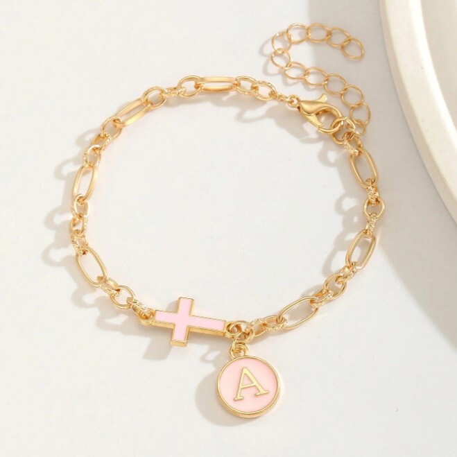 Cross-Border New Initial Cross Women's Easter Bracelet Faith Lovers Women's Cross Bracelet