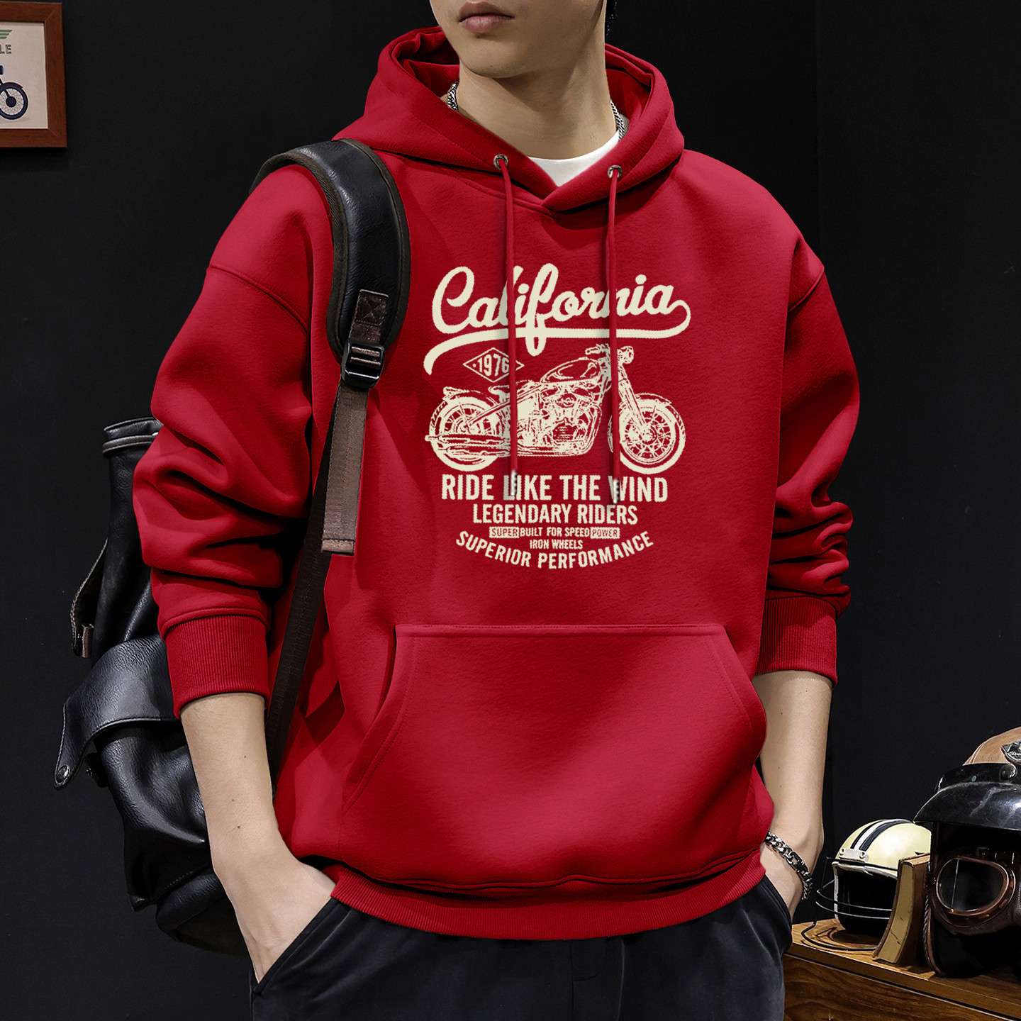Hong Kong estilo japonés casual 420g pesado chaqueta encapuchada hombre primavera y otoño americano suelto y versátil chaqueta de pareja de estudiantes