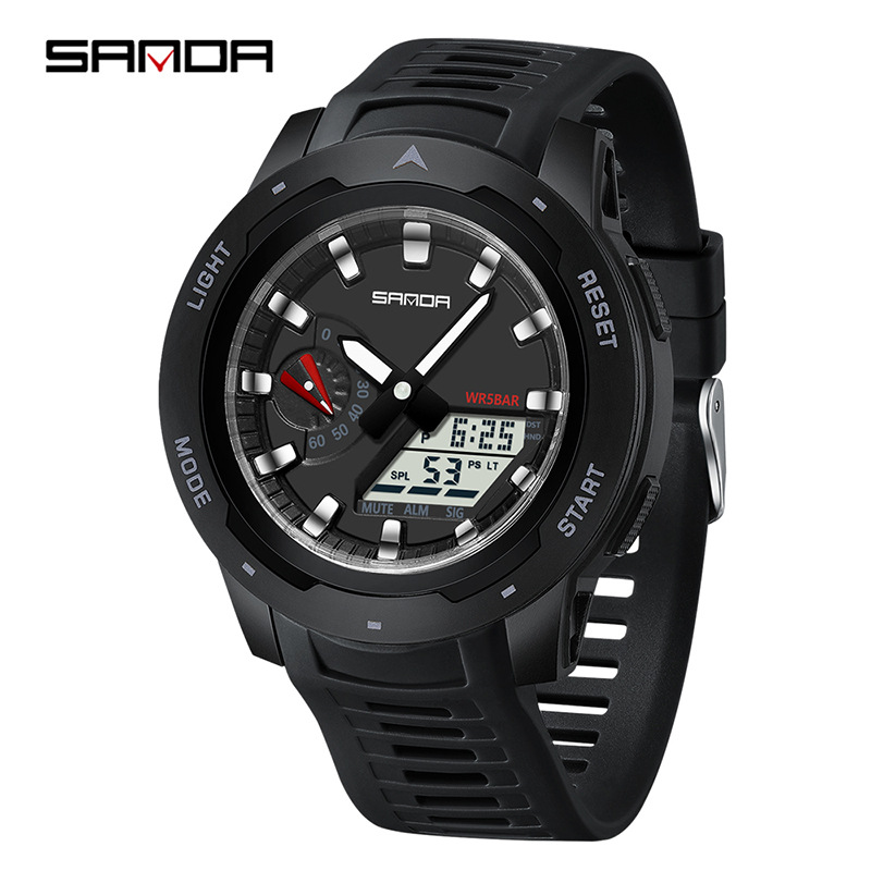 SANDA SANDA 3360 reloj de estudiantes moda multifuncional reloj deportivo al aire libre impermeable reloj electrónico de luz nocturna