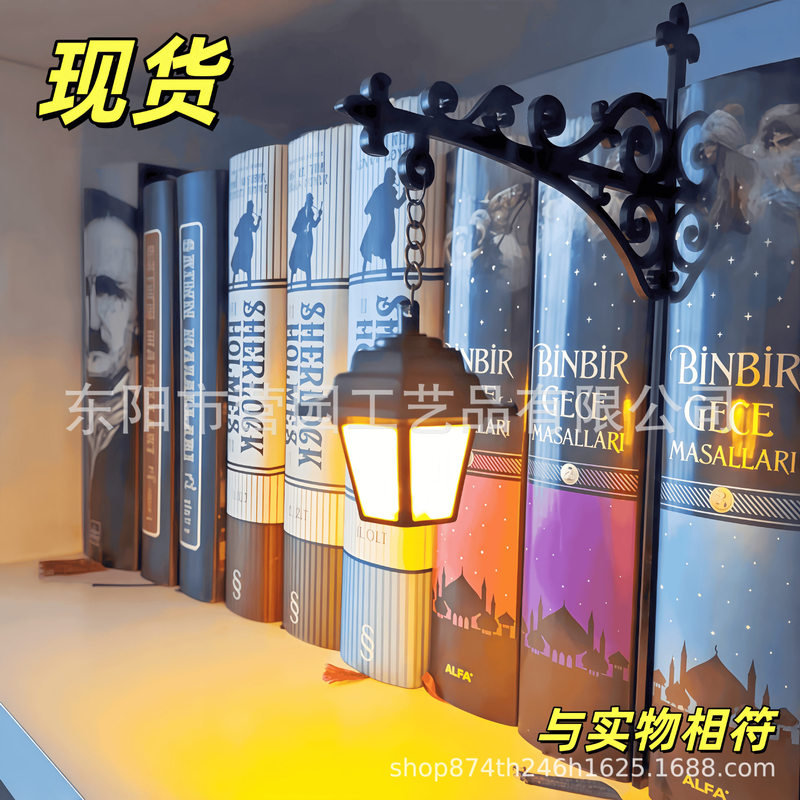 Cross-Border New Product Bookshelf Lantern Light Library Bookshelf Lighting Lantern Iron Crafts Cross-Border New Product Bookshelf Lantern Light Library Bookshelf Lighting Lantern Iron Crafts