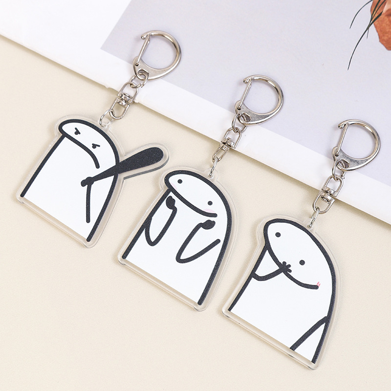 新しい両面シンプルな描画小人アクリルキーホルダーペンダントクリエイティブペンダント両面かわいいアクセサリー卸売|undefined