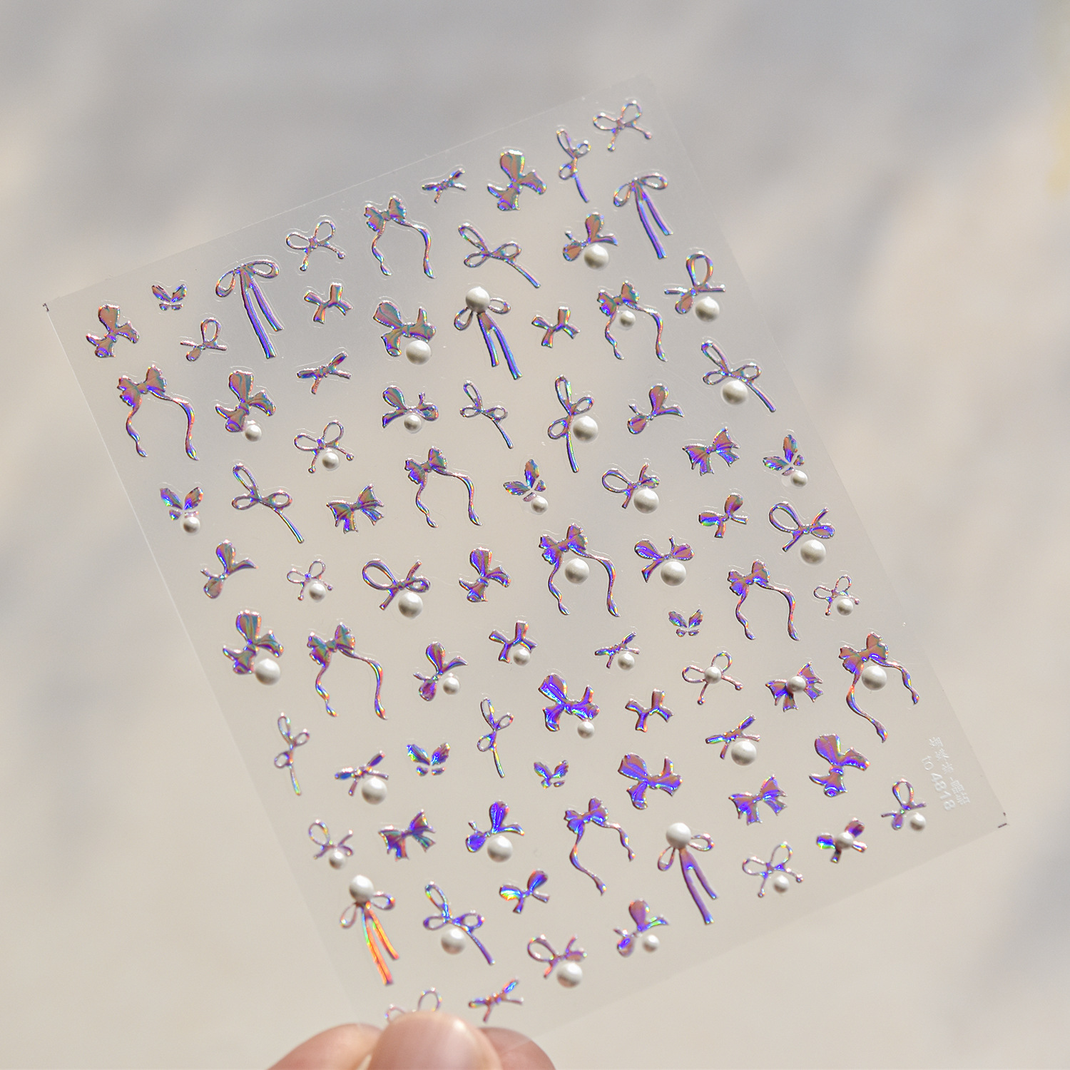 10g Weight Nail Decals  Classification of Nail Art Accessories Nail Patches Nail Supplies PET Material Cartoon, Bow Knot Pattern Sweet, Simple Style Style Sweet Simple Style Cartoon Bow Knot PET Nail Patches 11