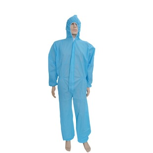Exported to Korea Pp One-Piece Protective Clothing Blue Non-Woven Hooded Protective Clothing Overalls Without Boots