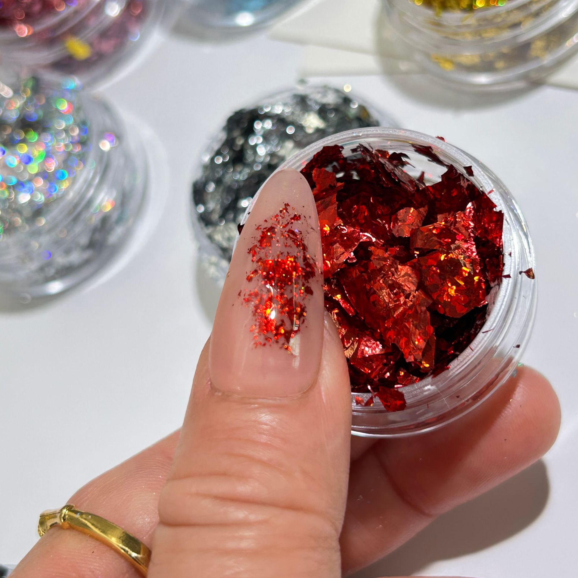 Gold Foil Nail Art Jewelry Gold Foil Fragments Internet Popular Nail Polish Glue Decorative Sticker Sequin E-commerce Cross-border