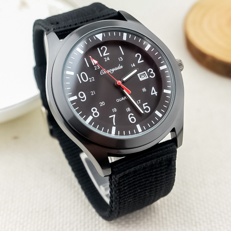 2022 reloj de moda de estilo coreano para hombres para estudiantes de secundaria y secundaria de lona deportiva al aire libre Calendario de hombre reloj impermeable