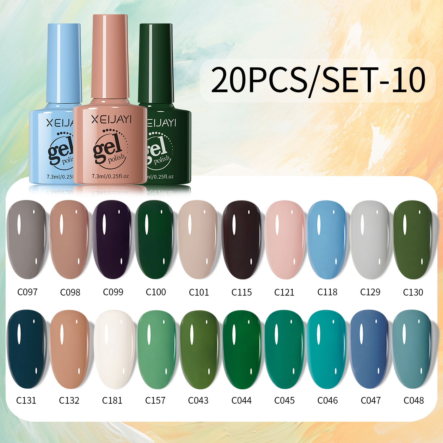 20 colors suit 7.3 Summer popular 20 Colors Nail Polish glue 2024 New phototherapy glue popular white manicure