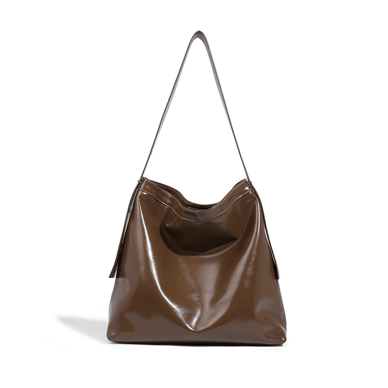 Large capacity single shoulder crossbody for commuting to work, solid color portable women's bag, elegant and casual_voghion.com