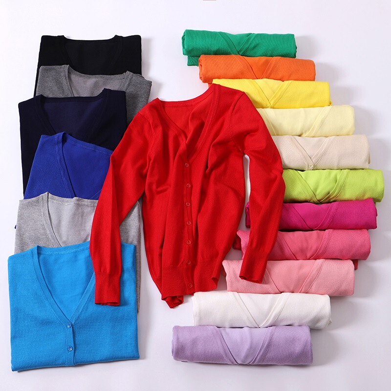 Spring and Autumn New Elegant Knitted Cardigan Spring and Summer Loose Large Size Women's Clothing Solid Color mercerized cotton Air-conditioning Shirt Jacket Top