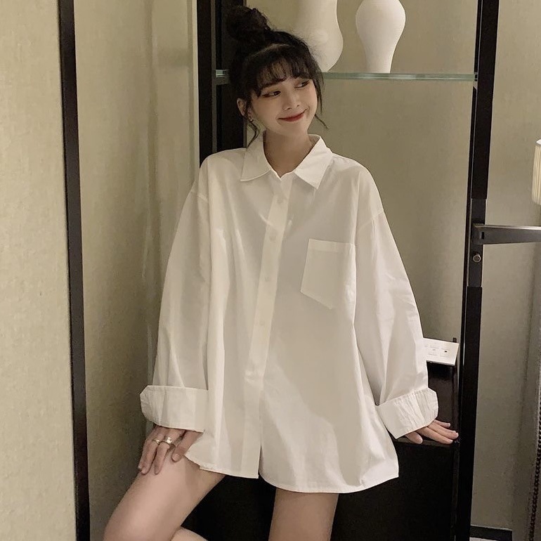 法式白色衬衫外套女装秋季新款设计感小众长袖衬衣慵懒风外搭上衣|undefined