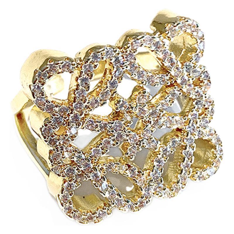 欧米の幾何学的な透かし彫りの金属はダイヤモンドの指輪を入れます。