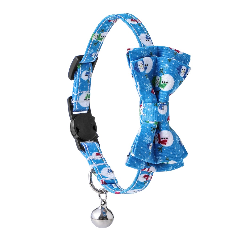 Nuevo estilo europeo transfronterizo Europa y América de Navidad encantadora dibujos animados patrón británico mascota arco campana collar gato