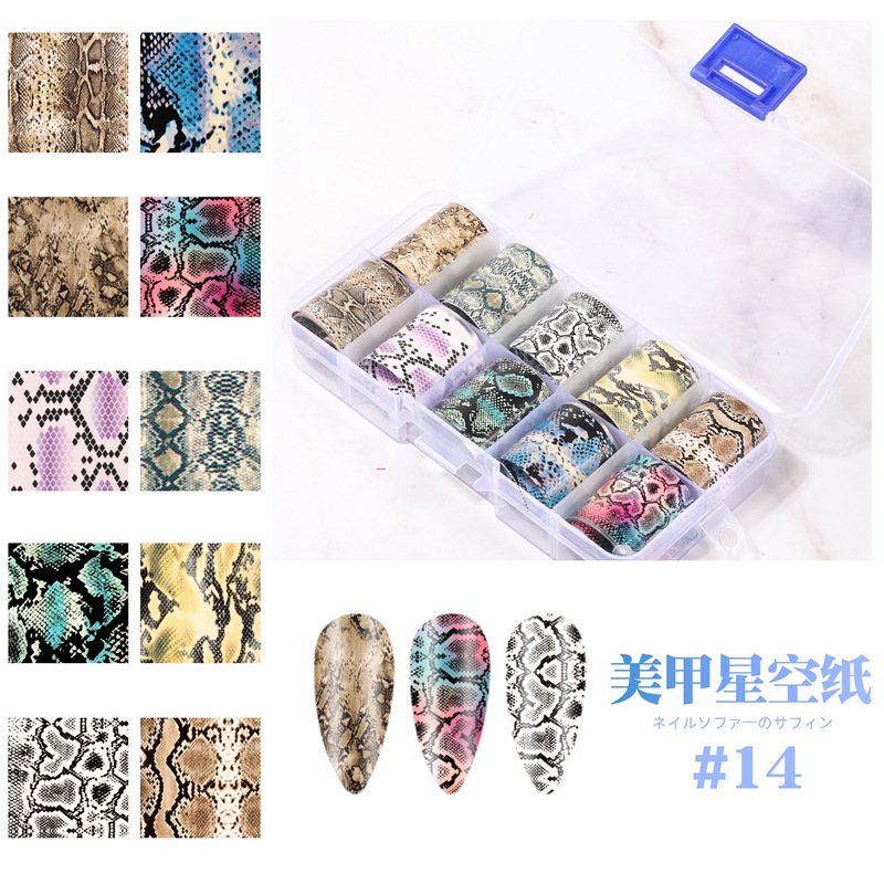 2021 nueva transferencia de Arte de uñas cielo estrellado papel mármol Flor Mariposa patrón de serpiente uñas pegatina de transferencia de cielo estrellado