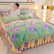 韩版高档牛奶绒四件套冬季珊瑚绒加厚加绒保暖金貂绒法兰绒公主风