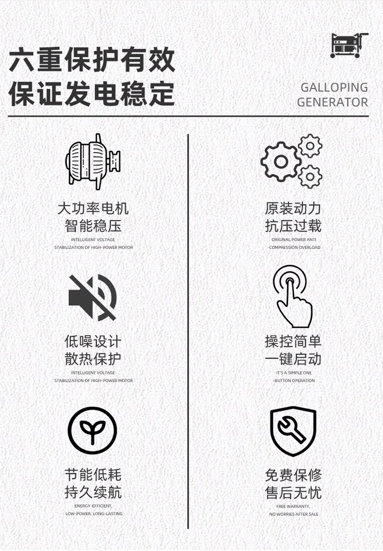 Portable Green Power Handheld Gasoline Inverter Silent Lightweight Generator for Night Market, Silent Small Cross-Border Generator