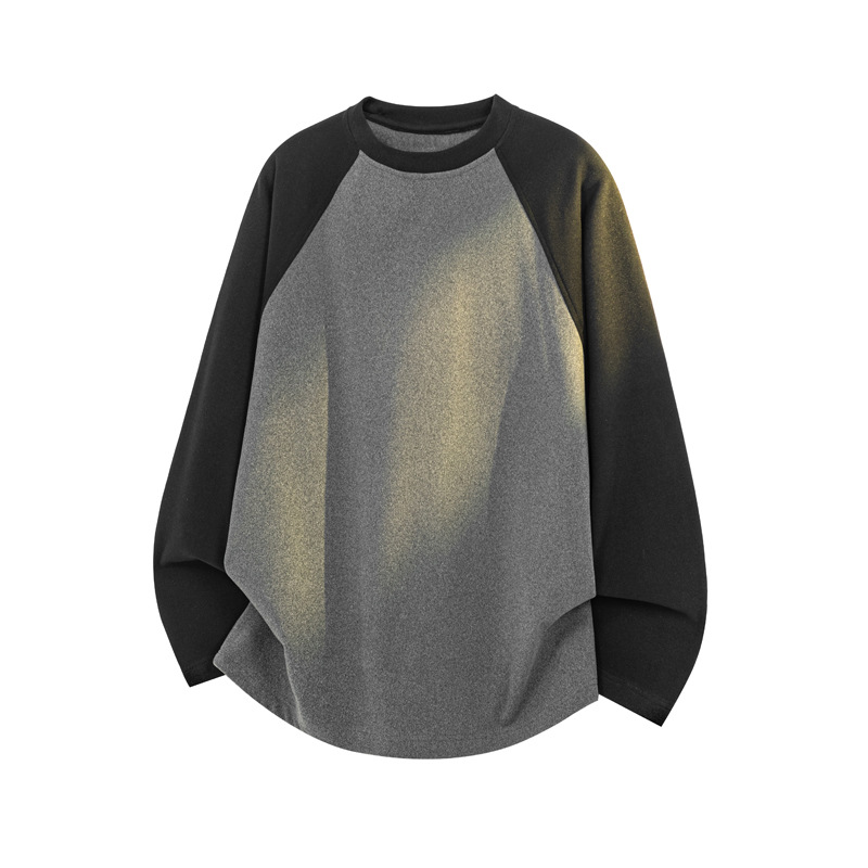 Dark Gray Heavy-duty Thermal Base Shirt For Men, Winter Cleanfit Warm Inner Layer, American-style Round-neck Long-sleeve_voghion.com