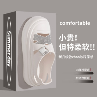 Step on excrement feeling summer outside wear hole shoes home indoor Baotou non-slip increased thick-soled sandals women's sandals wholesale