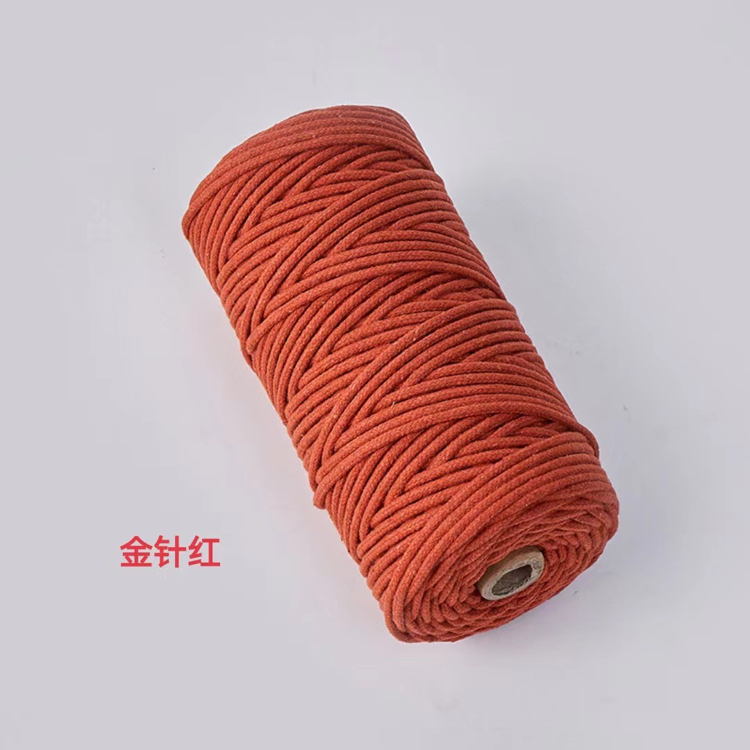 Cuerda de algodón con núcleo de color de 4mm, cuerda de nudo, pulsera de cuerda tejida a mano, cuerda de algodón, cuerda de tapiz, funda de botella creativa, cuerda decorativa