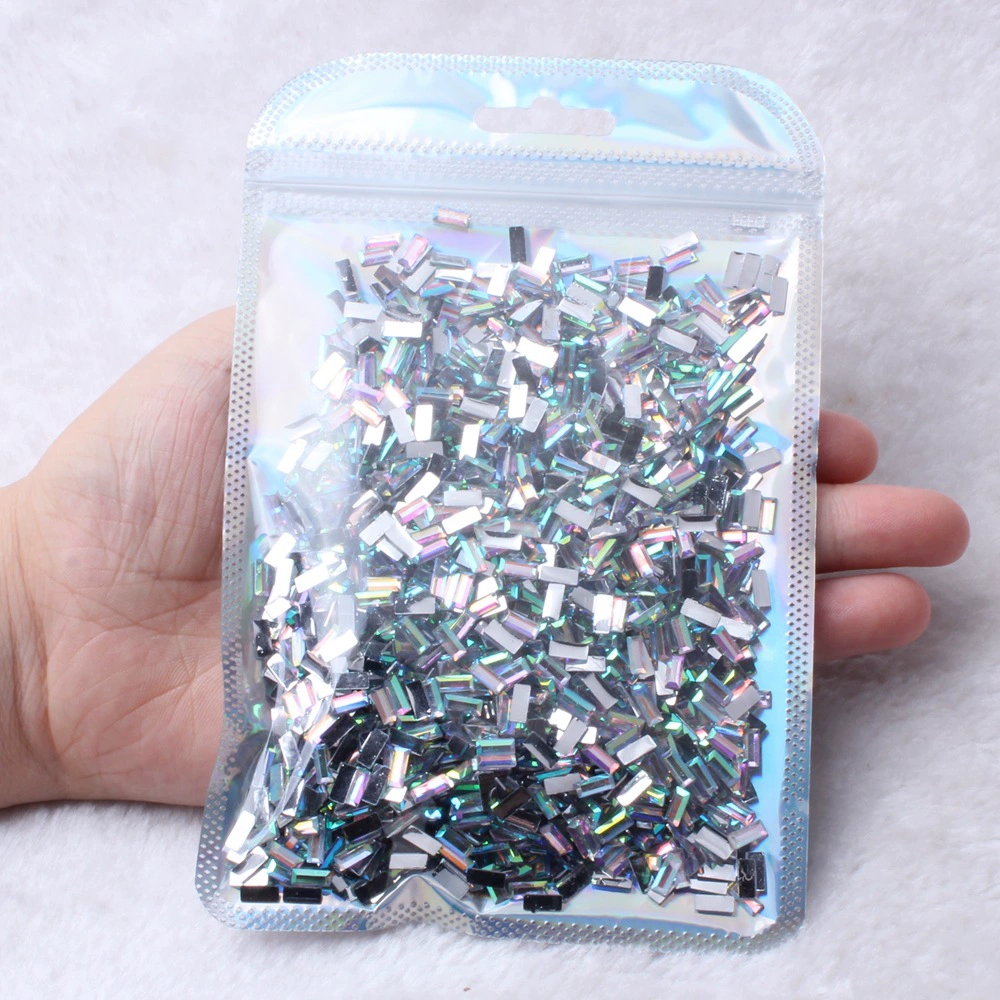 Rectangular nail decoration for manicure, diamond accessory for nails, new collection, internet celebrity, DIY