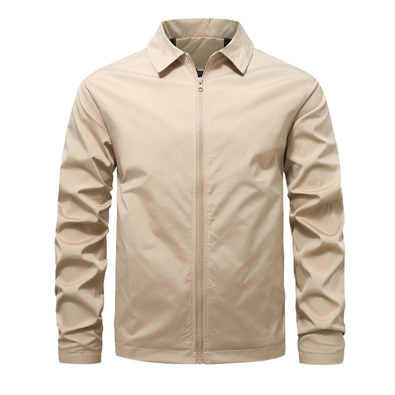 Cross-Border Men's Lapel Solid Color Jacket Autumn New Trendy Brand Business Casual Handsome Slim Fit Handsome Jacket Men