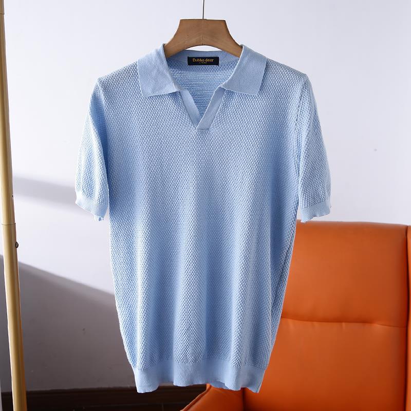 ¡Línea! ¡Cliente de algodón de punto de piña! 2025 verano nuevo estilo de los hombres moda polo solapa casual camiseta de manga corta