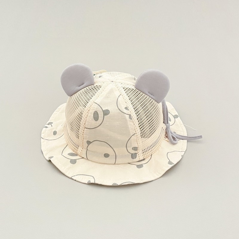 Sombrero de bebé sombrero de verano transpirable sombrero de pescador de niño lindo panda sombrero de bebé sombrero de sol delgado sombrero de sol de niña
