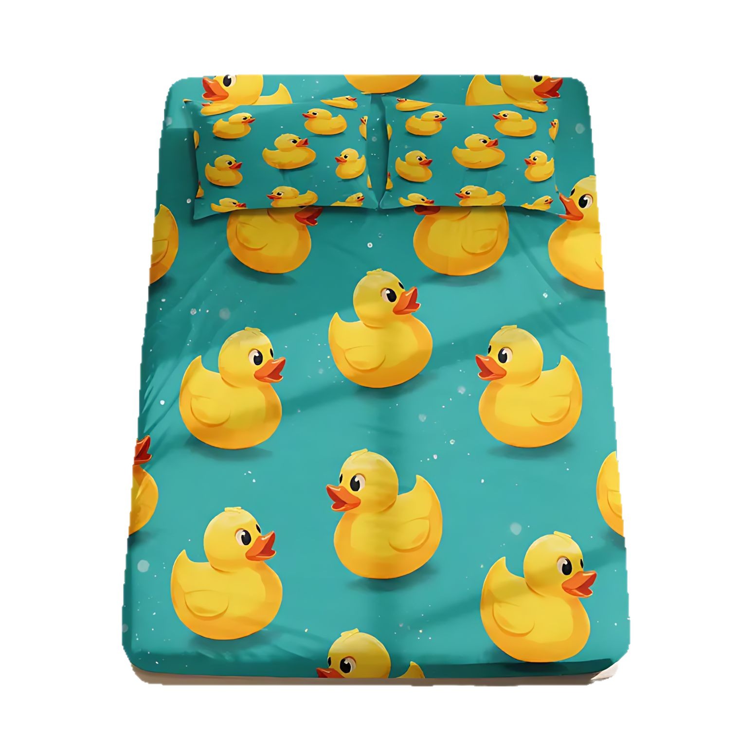 TEMU / JIT transfronterizo lindo pato amarillo temático impresión digital 3D cama de cama de cama cama de cama