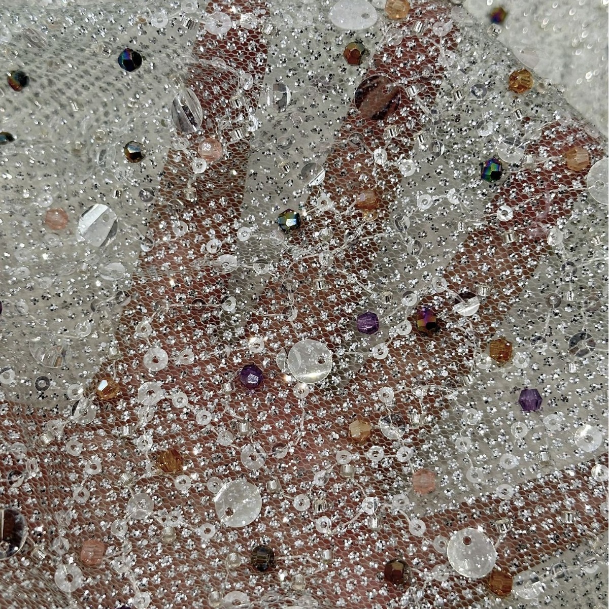 Diamante de oro sequinilla tubo de perlas bordado tela de malla alta moda vestido de boda vestido de tela al por mayor