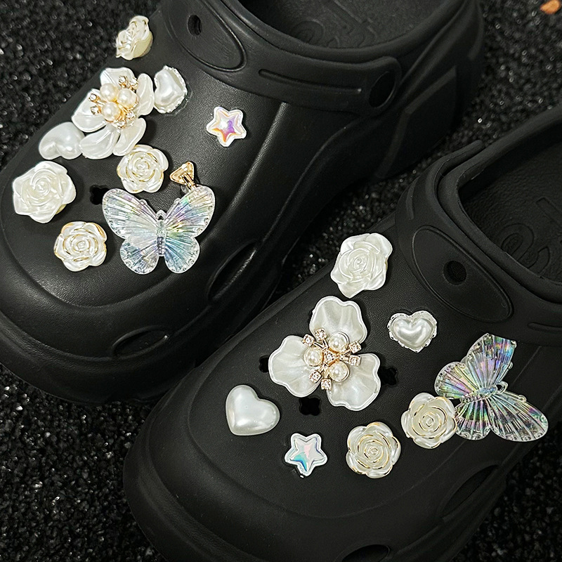 洞靴アクセサリー女性装飾diy靴ボタン智必星靴花靴飾りセットバックルネット赤高級感靴花