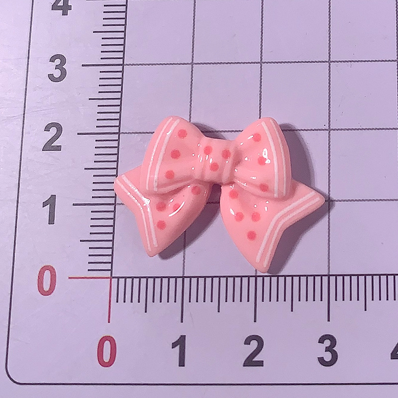 Cartoon brillante color con puntos arco corbata clip de cabello cuerda clip de cabello pegamento de crema DIY accesorios de resina de hebilla