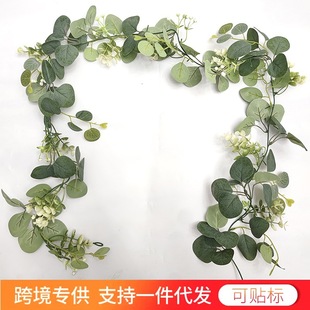 Artificial Flowers and Green Plants, Eucalyptus Rattan, Eucalyptus Vines, Home Indoor Wall Hanging Artificial Flowers, Wedding Floral Decoration, Export