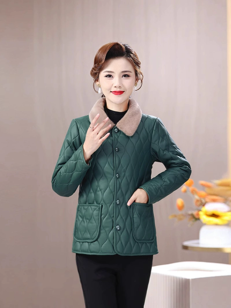 Winter long warm hoody, down jacket, for middle age, mid-length, plus size
