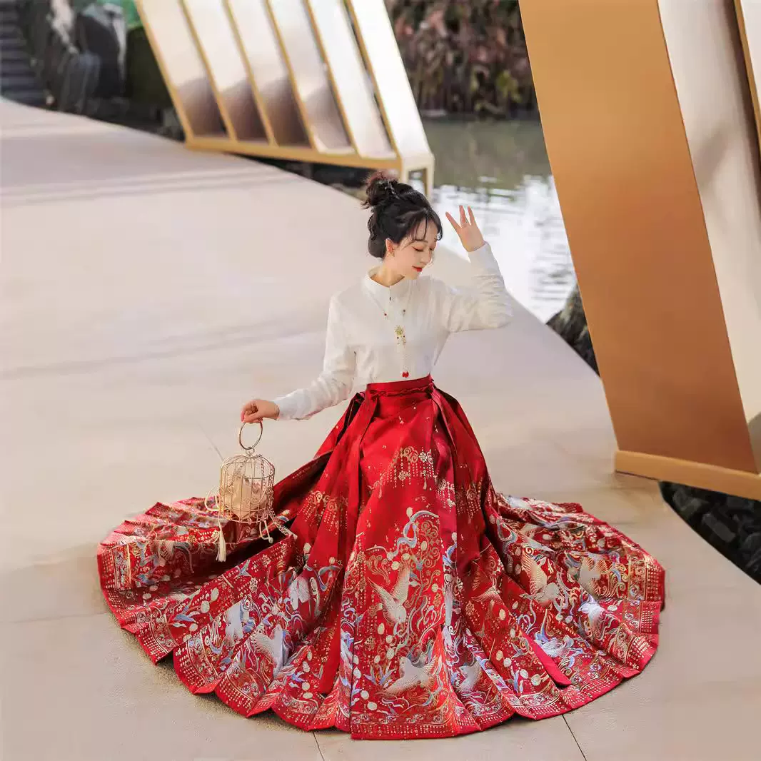 新款成人交领明制汉服织金妆花马面裙2024中式套装日常可穿敬酒服